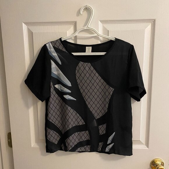 REDBUBBLE Short Sleeve Translucent Top with Image from Anime Yuri on Ice Size S - Picture 1 of 7